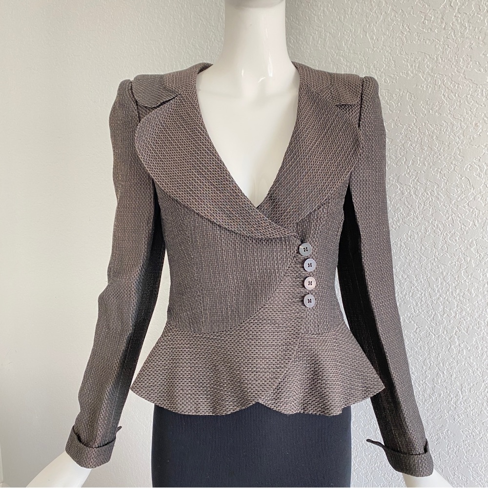 Armani collection asymmetrical brown blazer - Picture 7 of 11